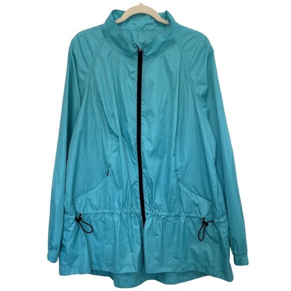 exertek Jackets & Blazers - EXERTEK Windbreaker Rain Zip Front Jacket Green 3X